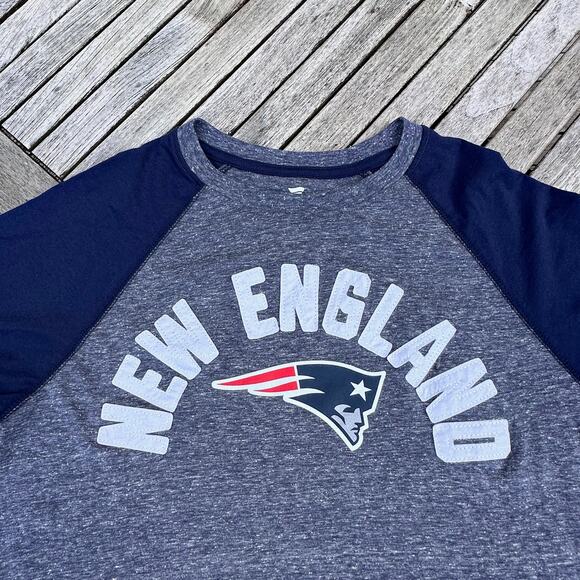 Mens New England Patriots Fanatics Heather Navy Arc Long Sleeve T-Shirt Large - Picture 2 of 12